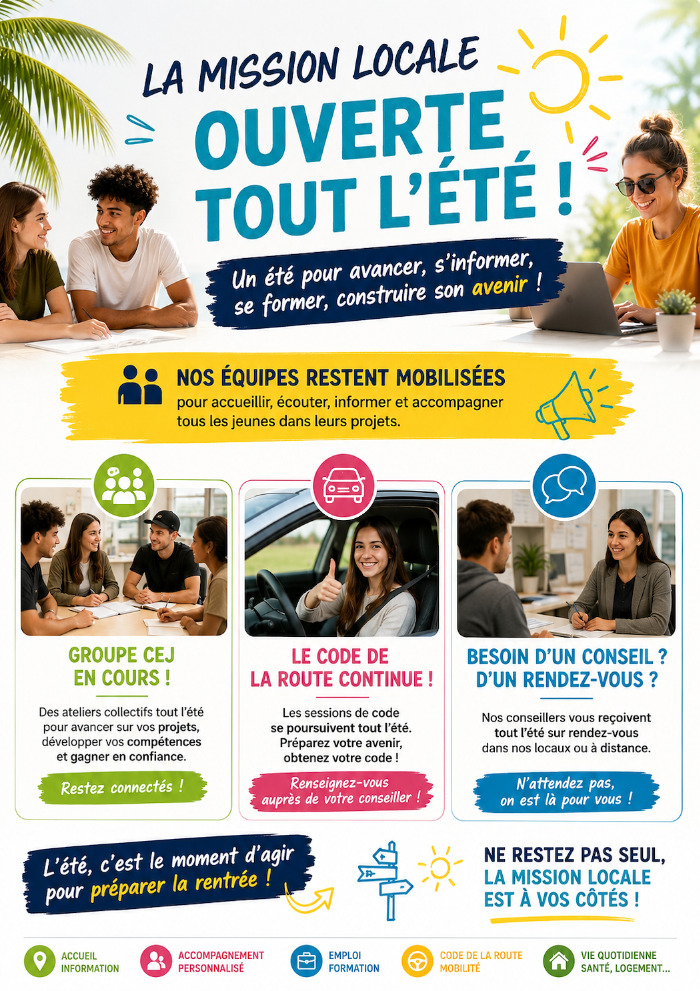 La Mission Locale ouverte tout l'été !